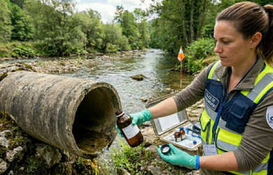 Prélèvement dans l'eau